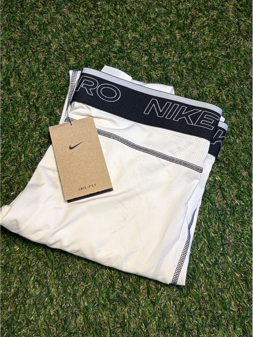 Nike Pro Men's Training Compression Leggings White Size L